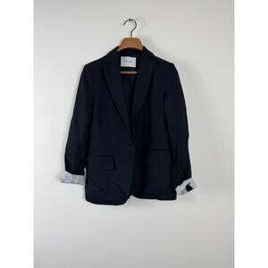 Frame classic single button black blazer